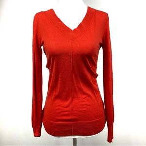 Banana Republic, Tomato Color V-neck knit, Size XS.